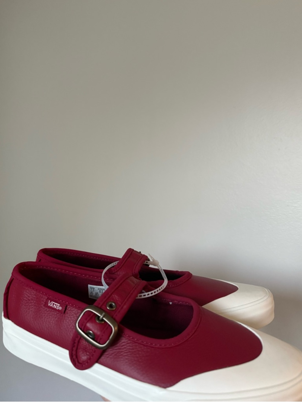 Vans Red Canvas Slip-On Mary Jane Sneakers